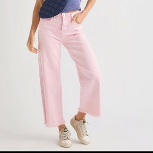Risen Pink Wideleg Crop Jeans